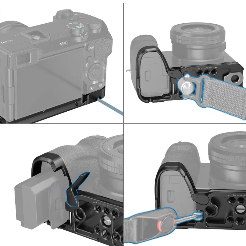 Dla Sony Alpha 6700 / 6600 / 6500 / 6400 SmallRig Half Cage/Cage Kit/Baseplate /Dual Cold Shoe płyta montażowa 4336/4337/4338/4339