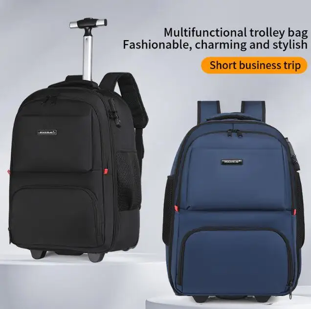 School Rolling bags set for teenagers Cabin Travel Trolley backpack Rolling Luggage Backpack Travel Wheeled backpack On wheels