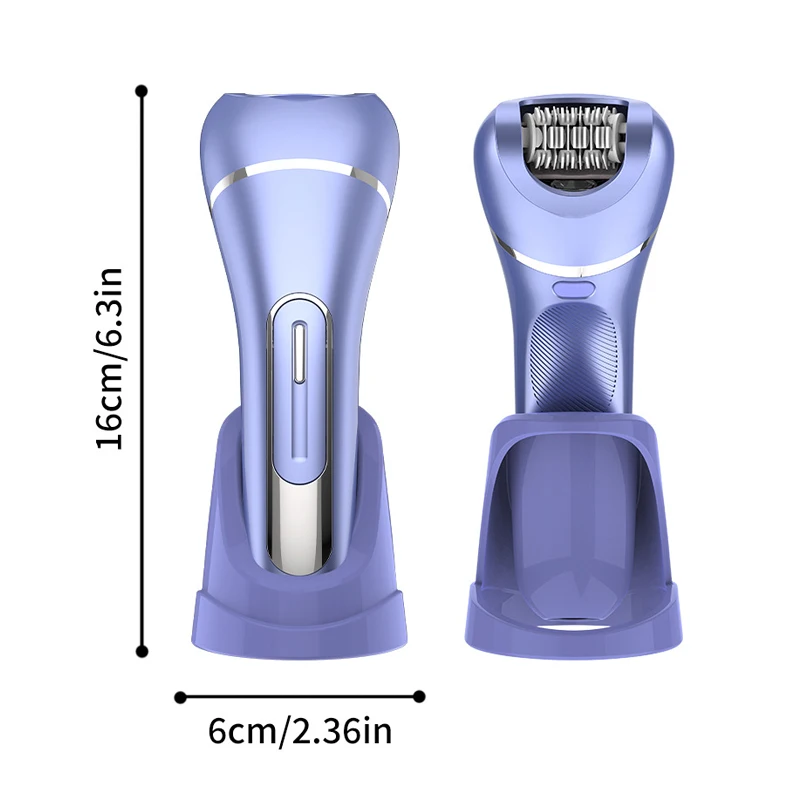 جهاز إزالة الشعر الكهربائي متعدد الوظائف للنساء، ماكينة حلاقة بيكيني للساقين تحت الإبط مع قاعدة قابلة للغسل لكامل الجسم