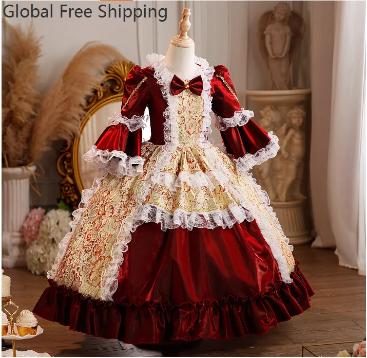 Höfliches Renaissance-Ballkleid im viktorianischen Stil für Kinder, Neujahrsbankett, Lolita-Abendkleid, Weihnachtsfeierkleid 2026