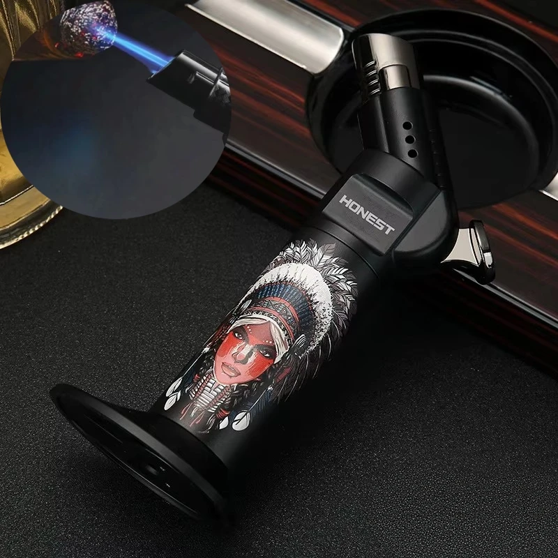 Creative Direct Flame Spray Torch Outdoor Windproof Cigar-Specific Lighter for Home Use Portable Baking BBQ Igniter Smoking Tool