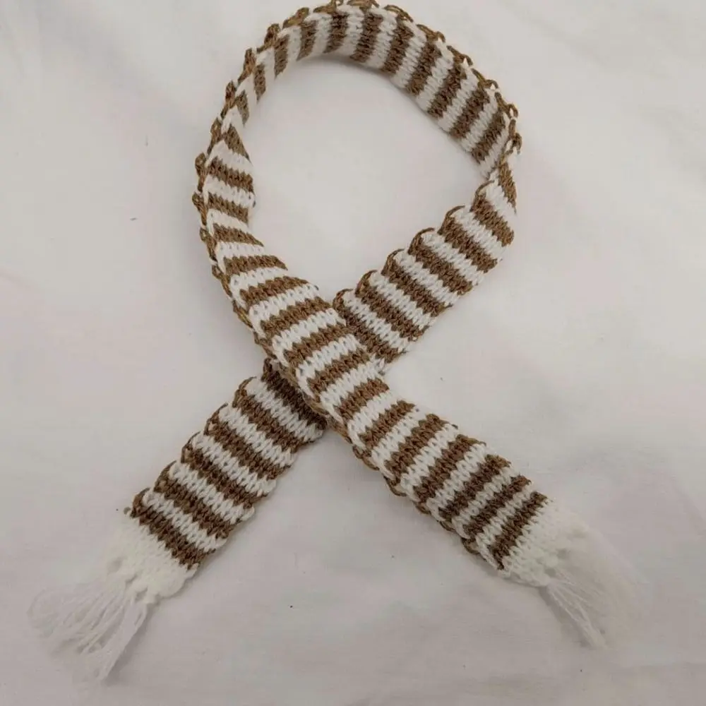 Mehrfarbiger Puppen-Strickschal, Miniatur-Handmake, niedliche Winterschals, Freizeitkleidung, Puppenzubehör für 15–20 cm große Baumwollpuppen – Detail 5