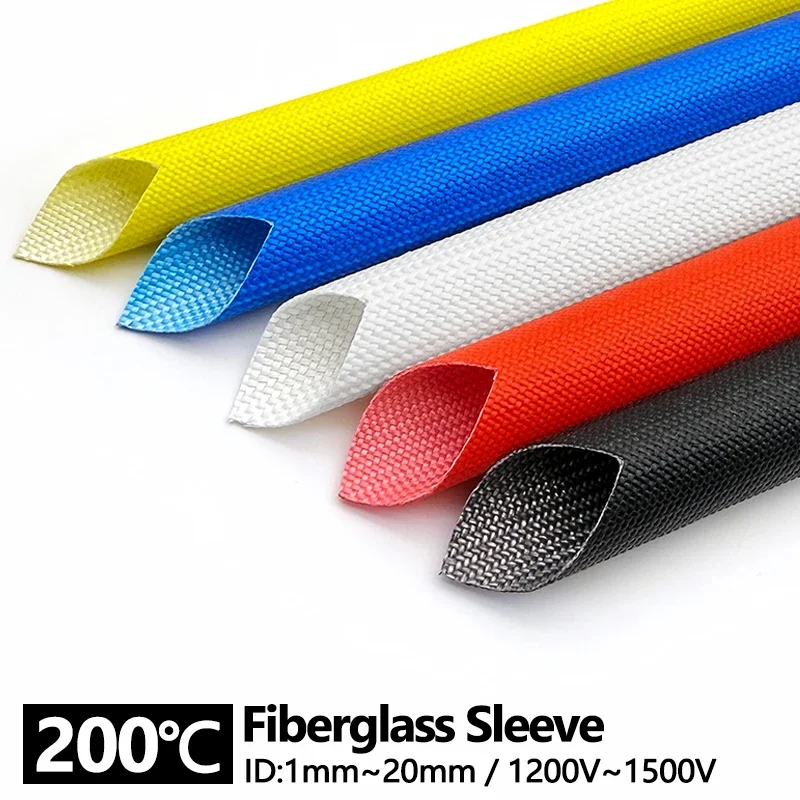 Insulating Silicone Fiberglass Braided Tubing 200℃ High Heat Fireproof 1-20mm ID Soft Sleeve For All Types Electrical Wire
