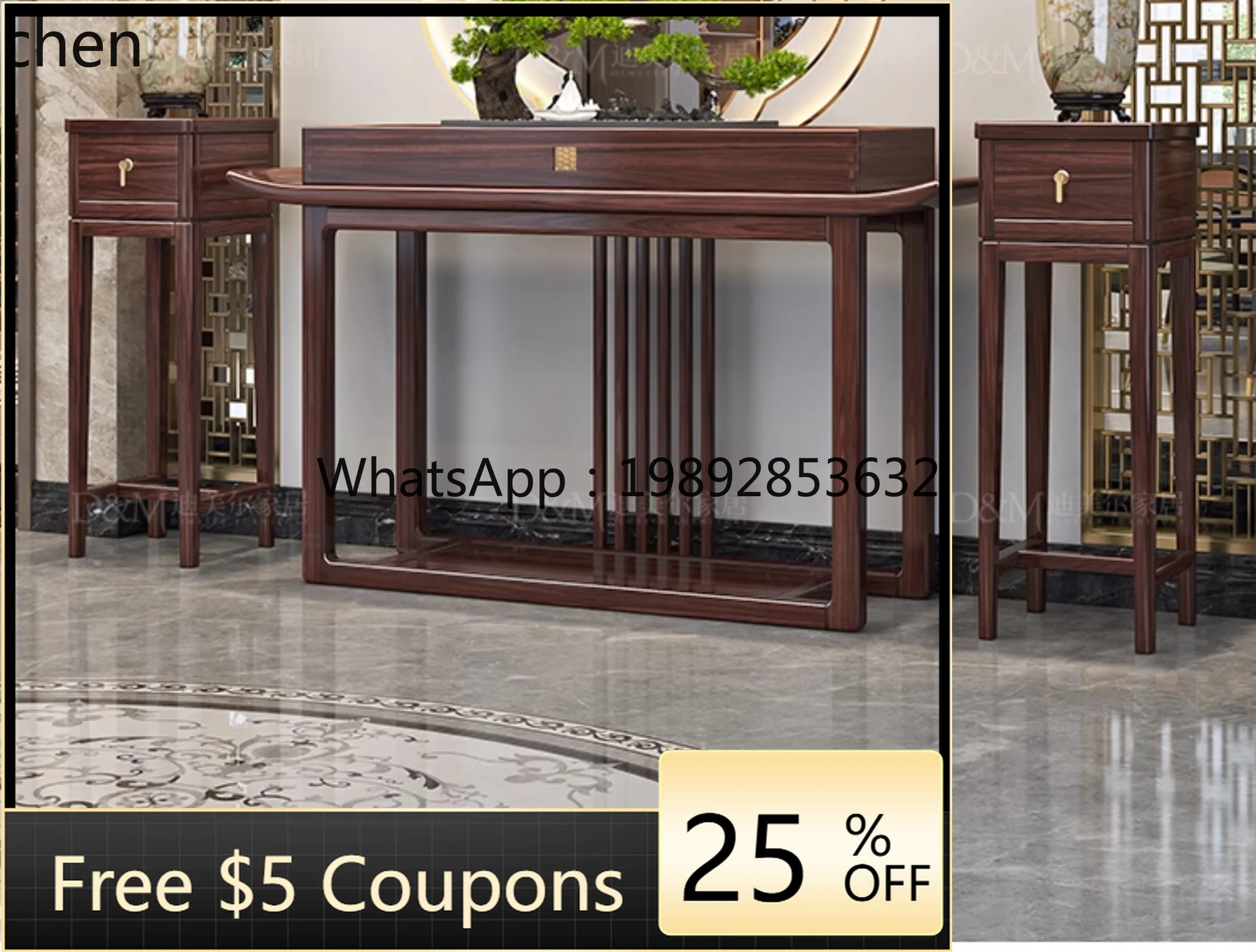 solid wood flower stand, indoor living room flower rack, new Chinese rack, Xuan Guan Tai