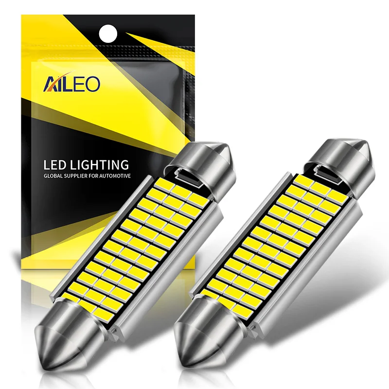 AILEO 2PCS C5W LED C10W Festoon Interior Light Bulbs 2000LM 6000K White 4014 SMD 12V Dome Reading Lamp 31mm 36mm 39mm 41mm