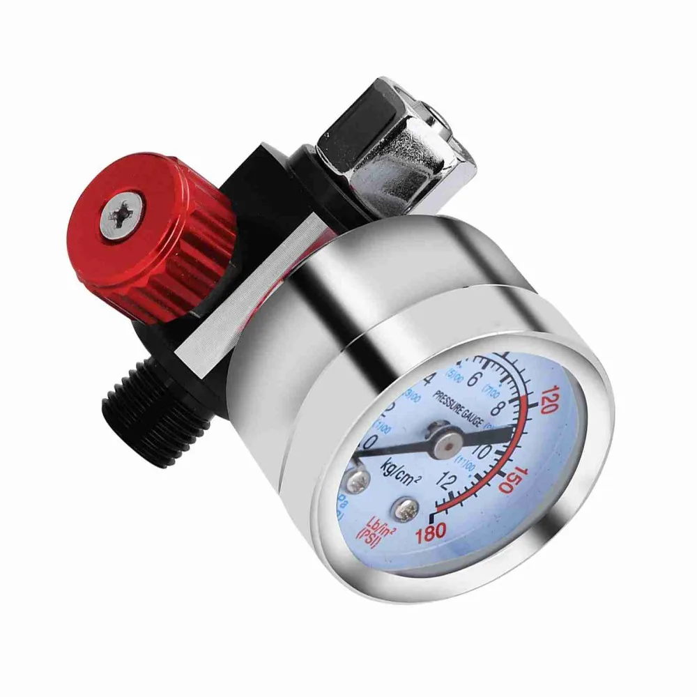 1pcs G1/4 Thread Air Pressure Regulator 0-180 PSI Built-in Gauge Spray Gun Regulator Pneumatic Tool Regulator