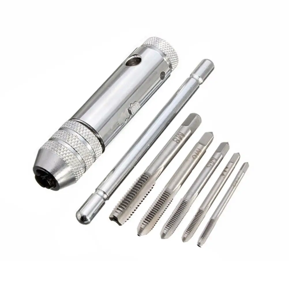 

T Handle Ratcheting 3 4inch 1 8 1 2 3 2 4 4inch Shank Metal Aluminum Furniture Machinery Easy Use Adjustable Hand Tap Wrench