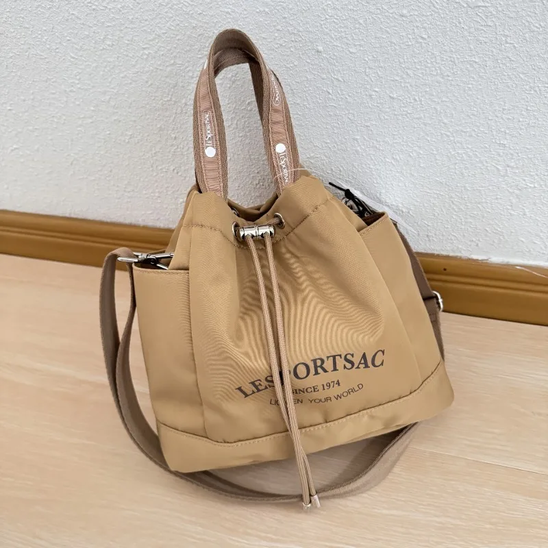 Lesportsacs Girl Crossbody Bag Minimalist Drawstring Travel Commuting Handbag L217 23.5*22cm