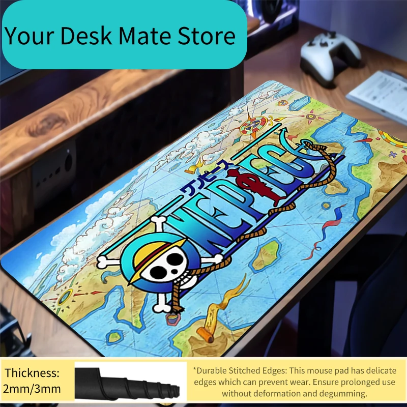 

Коврик для мыши в стиле аниме One Piece, 90x40 см, большой, для геймеров, игровые аксессуары, скоростной, резиновый, с фиксированным краем, настольный коврик, для офиса, для ноутбука