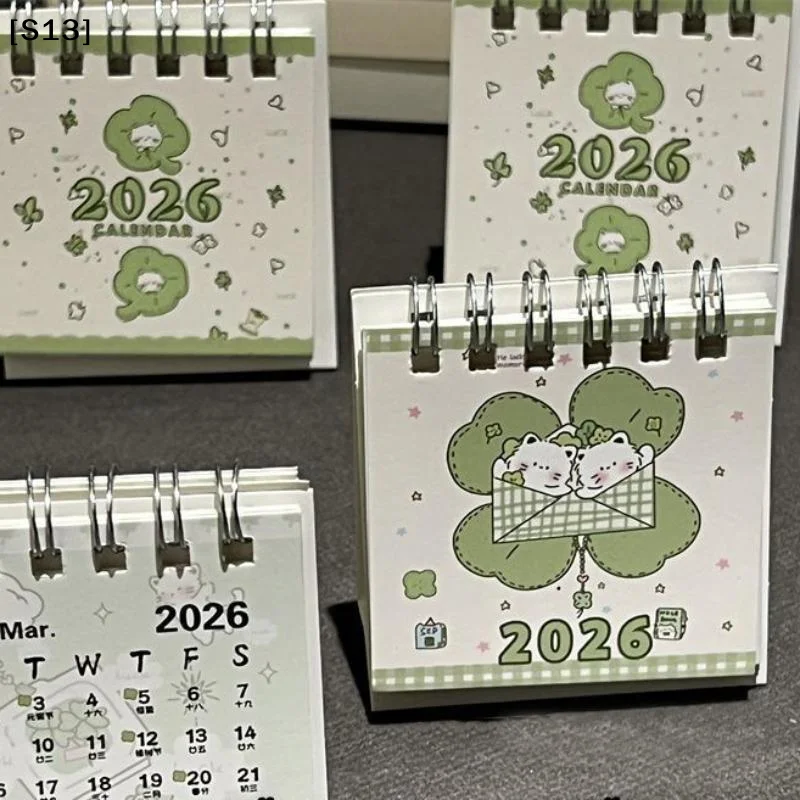 

Lucky Cat Themed 2026 Mini Desktop Calendar Ins Style Decoration For Students Office Desk Organizer Cute Schedule Planner[Q]Q@