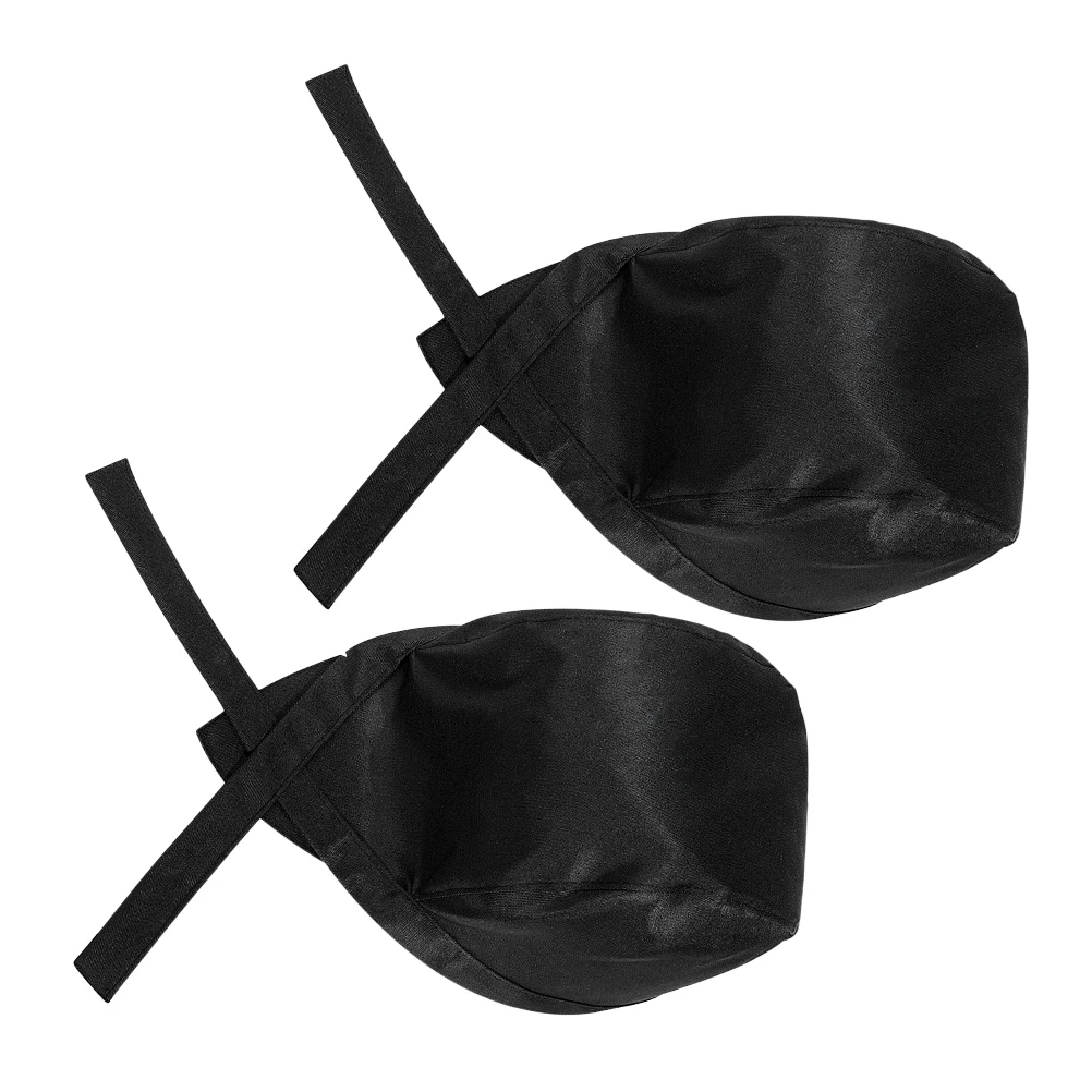 

2Pcs Comfortable One Size Fits All Chef Turban Catering Skull Cap Black