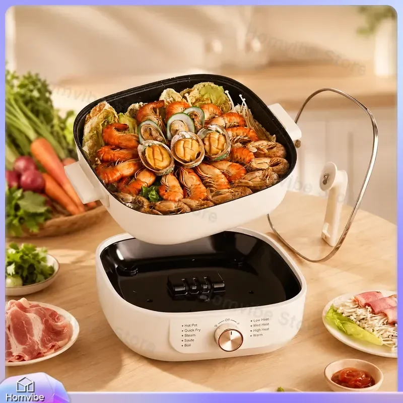 

Midea 6L Electric Steam Cooker Multi-Functional Electric Steamer Pot with Removable Inner Pot for Home Kitchen Healthy