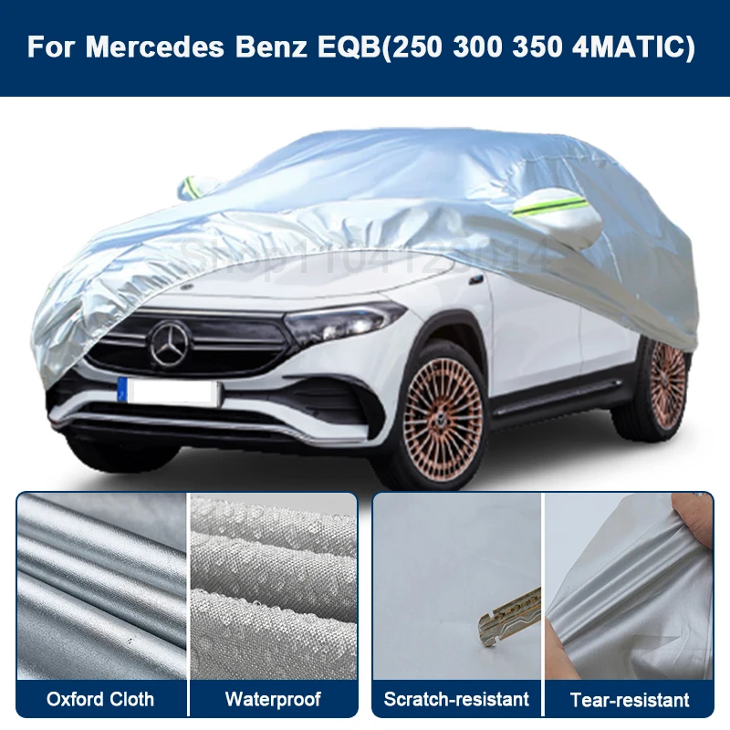 

Outdoor Full Car Cover For Benz EQB 250 300 350 4MATIC with Reflective Strips Waterproof Snowproof Dustproof UV Protection