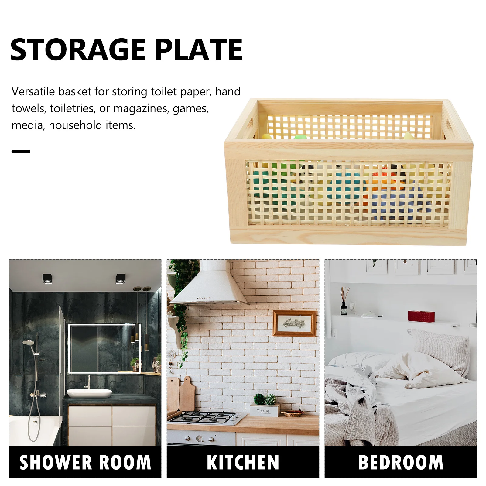 

Large Capacity Weave Storage Basket Desktop Organizer For Home Sundries Desktop Storage Basket Woven Container Household Bin