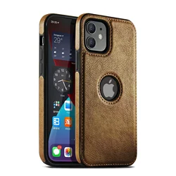 Ultra Thin Slim Business Leather Cover For iPhone 16 15 14 13 12 11 Pro Max Mini XS XR X 7 8 Plus SE Phone Case Cover Show Logo