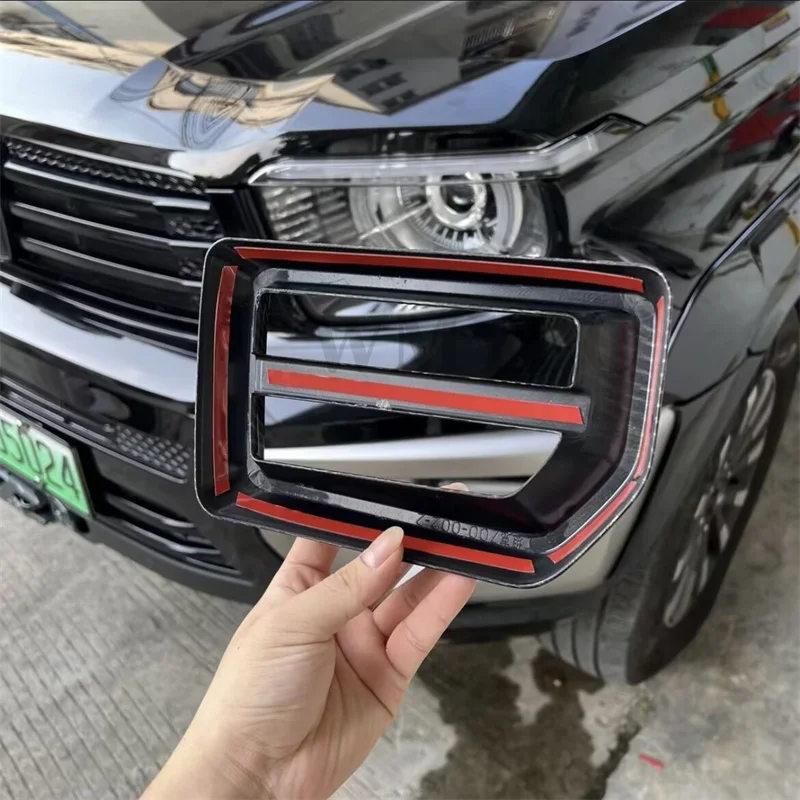 For GWM Tank 700 Hi4-T 2024 Chrome Front Fog Light Lamp Foglight Cover Trim Decoration Frame Exterior Car Accessories