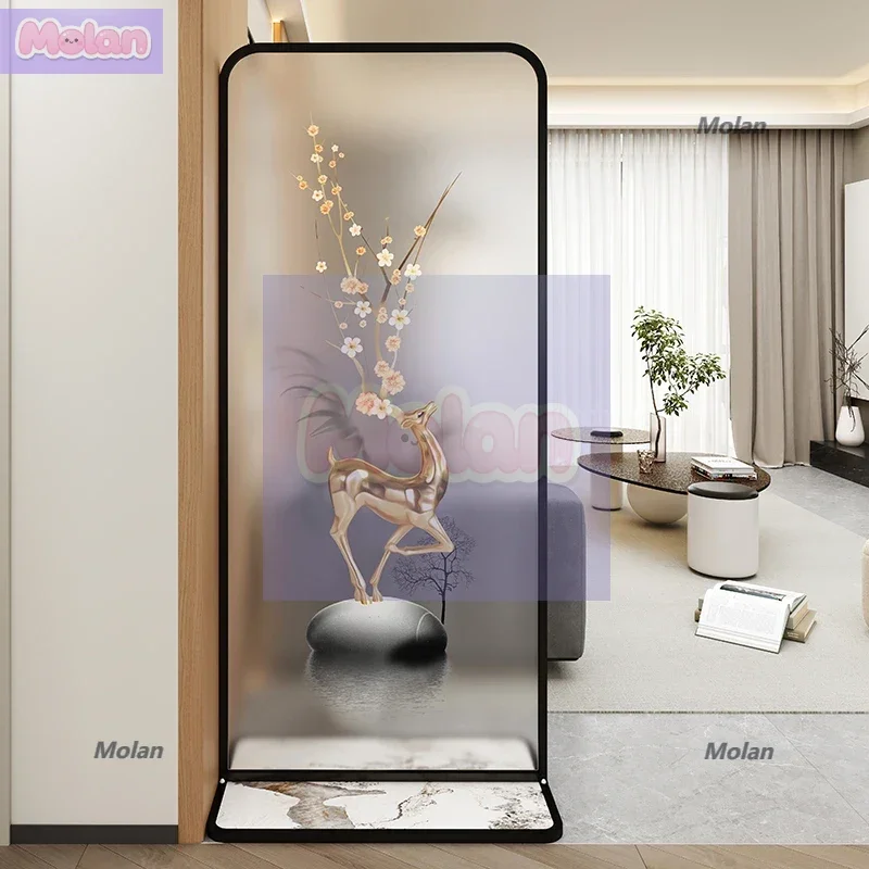 

Ming policy free punching Changhong glass screen partition household living room simple modern entrance porch block movable