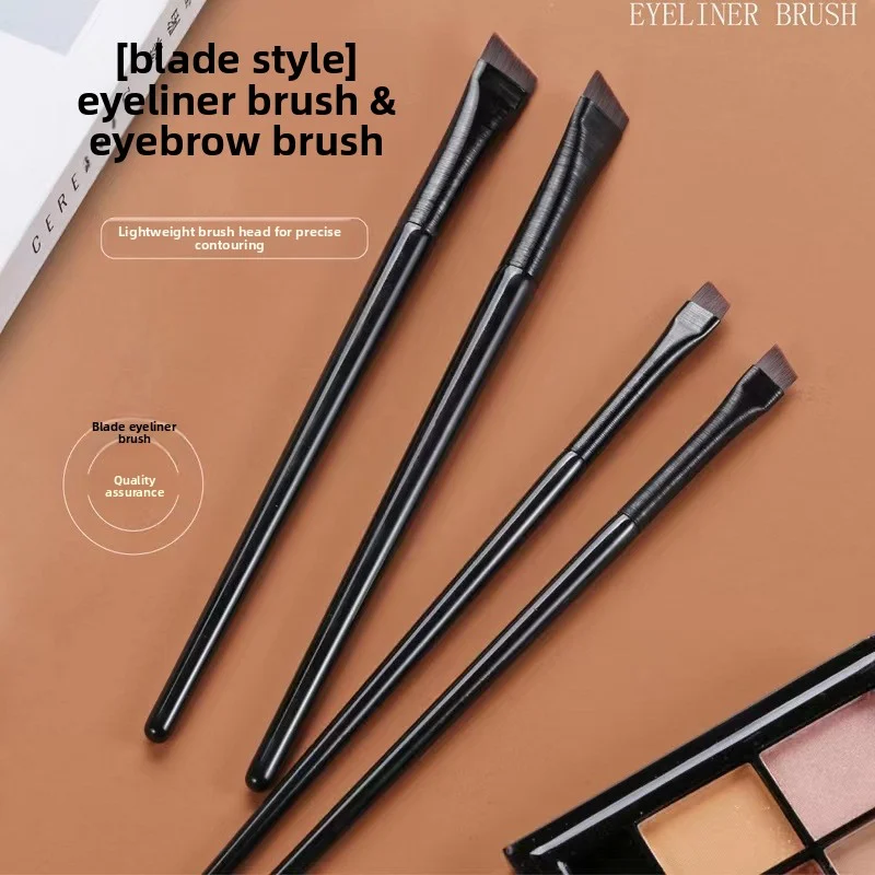 205-メイクアップツールセット：ソフトブリッスルブレードブラシ、アングルフラットアイブロウブラシ、超薄型極細ブレードアイライナーブラシ