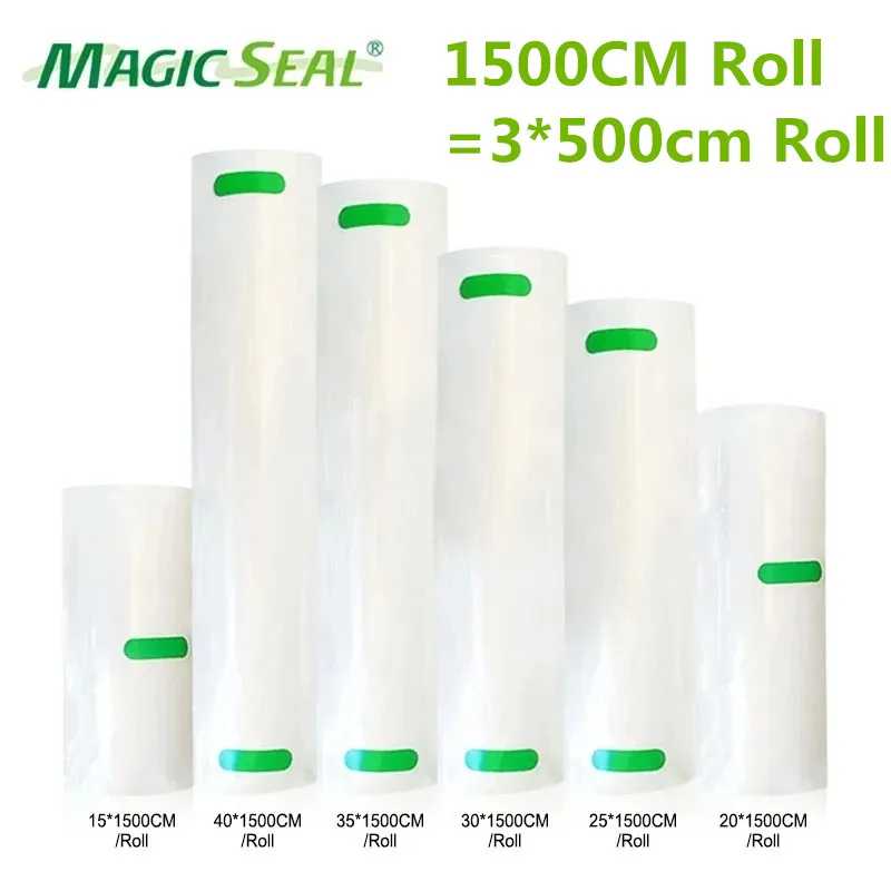 MAGIC SEAL Kitchen Food Vacuum Bag Sous Vide Storage Bags For Vacuum Sealer bag Vacuum Packaging 15/20/25/30/35/40cm*1500cmRolls