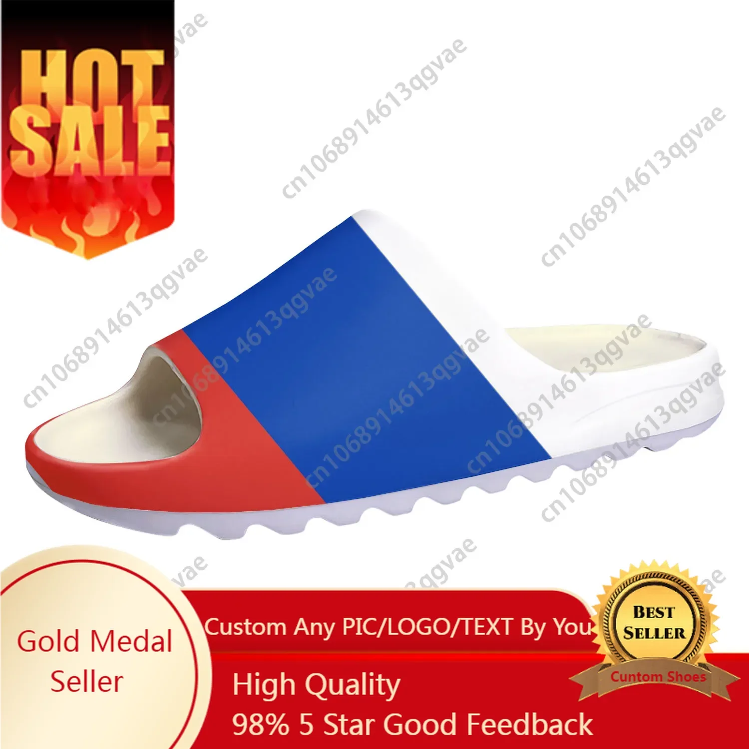 

Russian Flag Soft Sole Sllipers Home Clogs Step on Water Shoes Mens Womens Teenager Beach Russia Customize on Shit Sandals