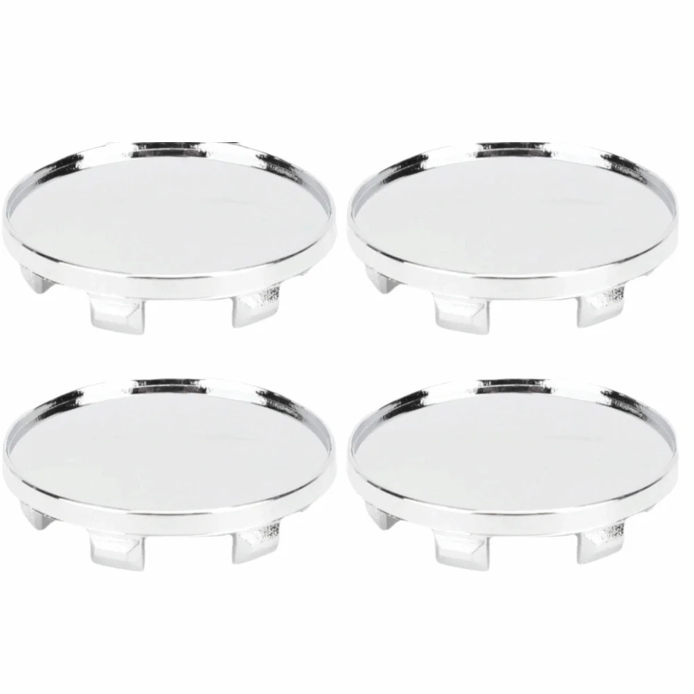 4PCS ABS Car Wheel Center Caps Electroplated Easy Installation Wheel Hub Center Caps Silver Snap in Wheel Caps