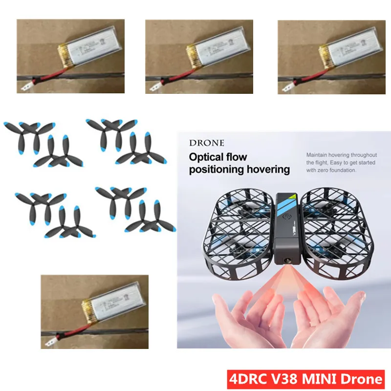 3.7V 750mAh Battery Propeller For 4DRC V38 4D-V38 RC Drone Parts 4DRC V38 Mini Drone Battery 4DRC V38 pro RC Drone Accessories