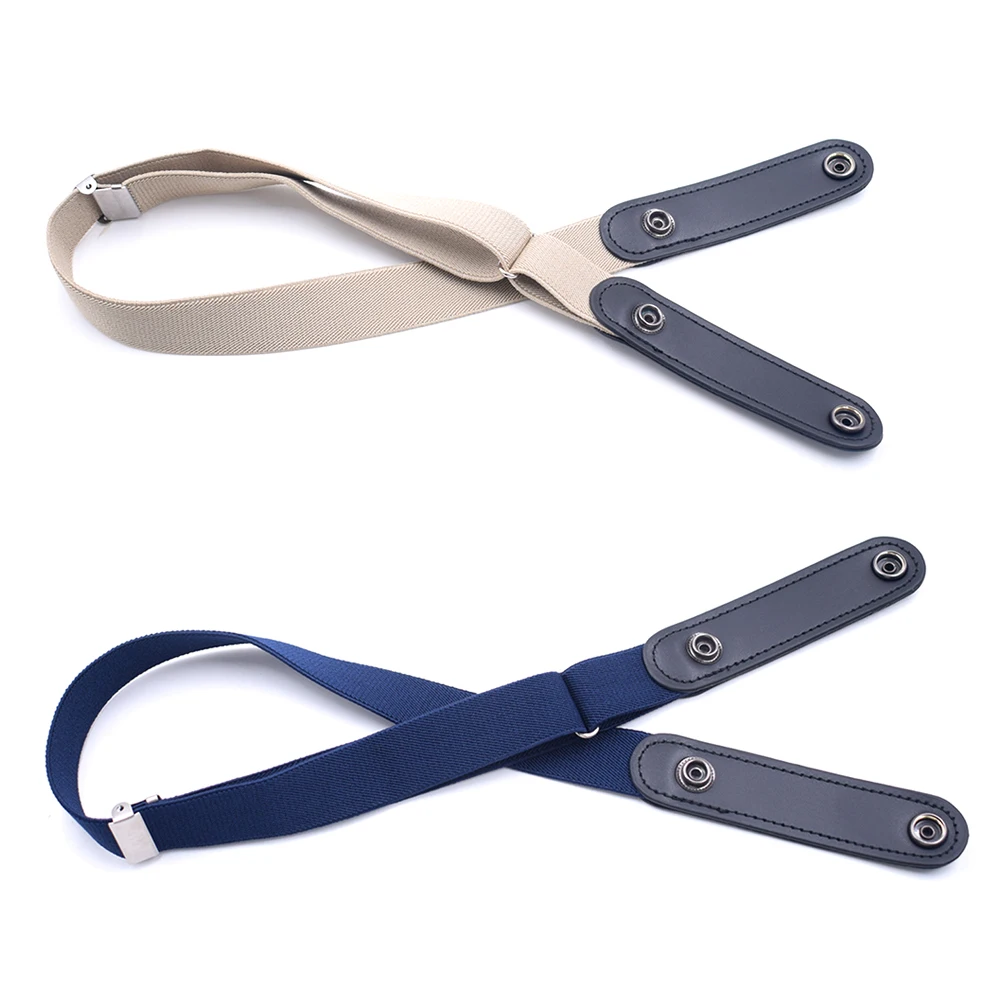 

2 Pcs Fashion Elastic Waistband Man Pants for Men Thin Belt Adjustable Belts