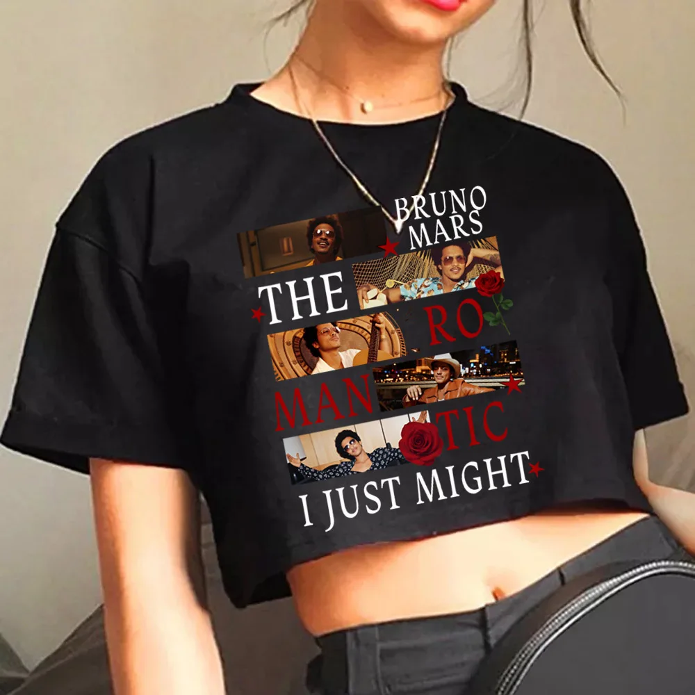 Bruno Mars crop top female cheap grunge anime streetwear meme t shirt baddie manga dollette grunge japanese