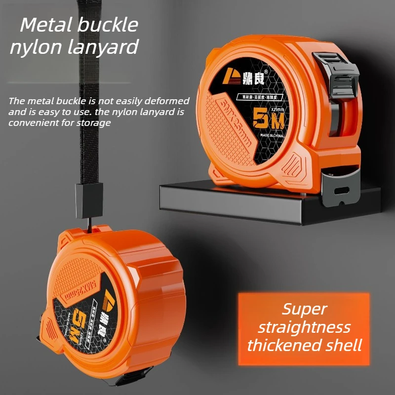 5-Meter New Anti-Fall Stainless Steel Tape Measure with Frosted Tape Measure and Home Decoration Construction Tape Measure