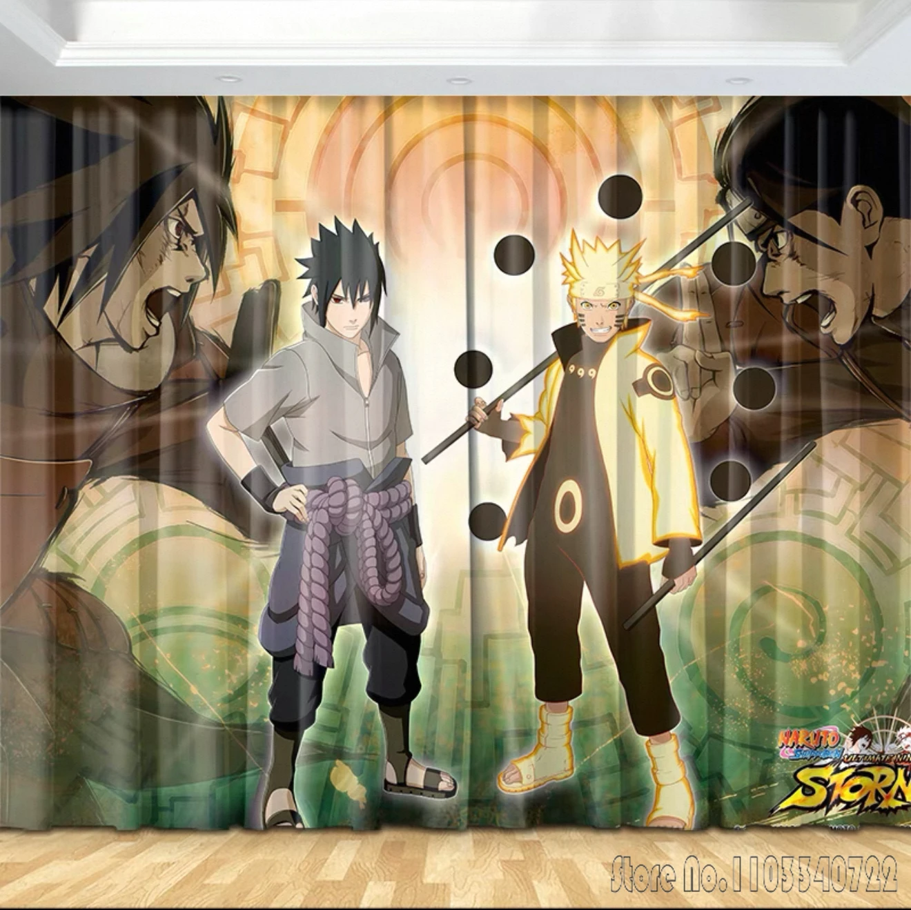 

Anime N-Naruto Akatsuki Cartoon 3D Print 2 Panels/Set Window Blackout Curtains Japanese Game Living Room Print Baby Kids Gift