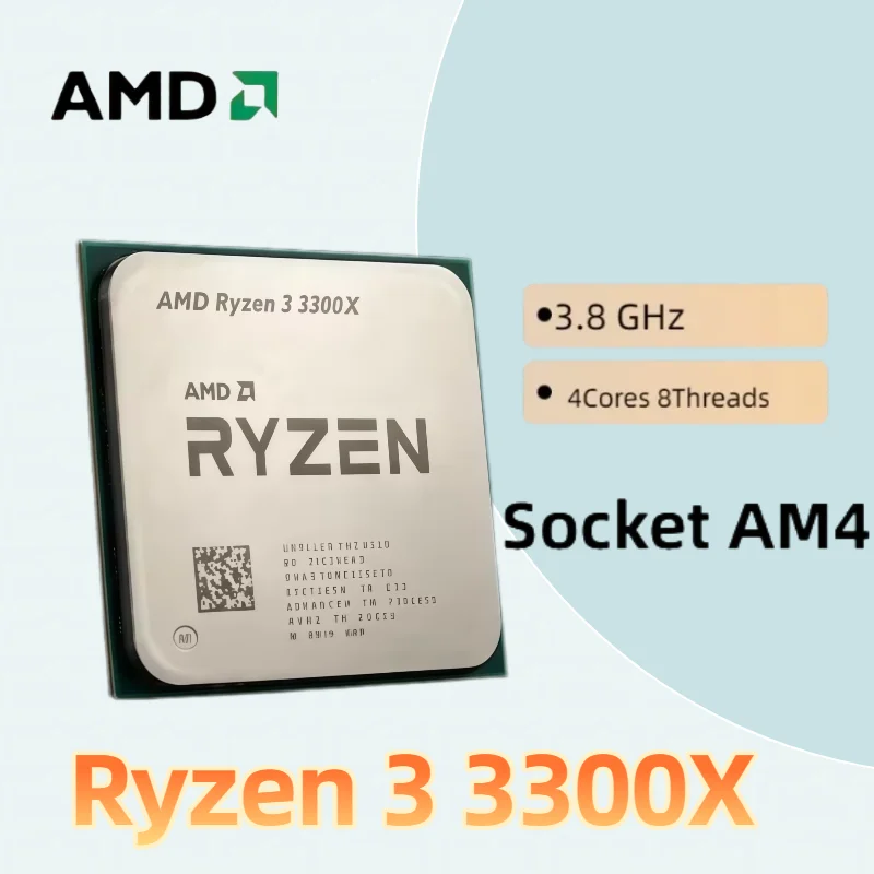 

AMD Ryzen 3 3300X R3 3300X 3.8 GHz Quad-Core Eight-Thread 65W CPU L3=16M 100-000000159 Processor Socket AM4 65W