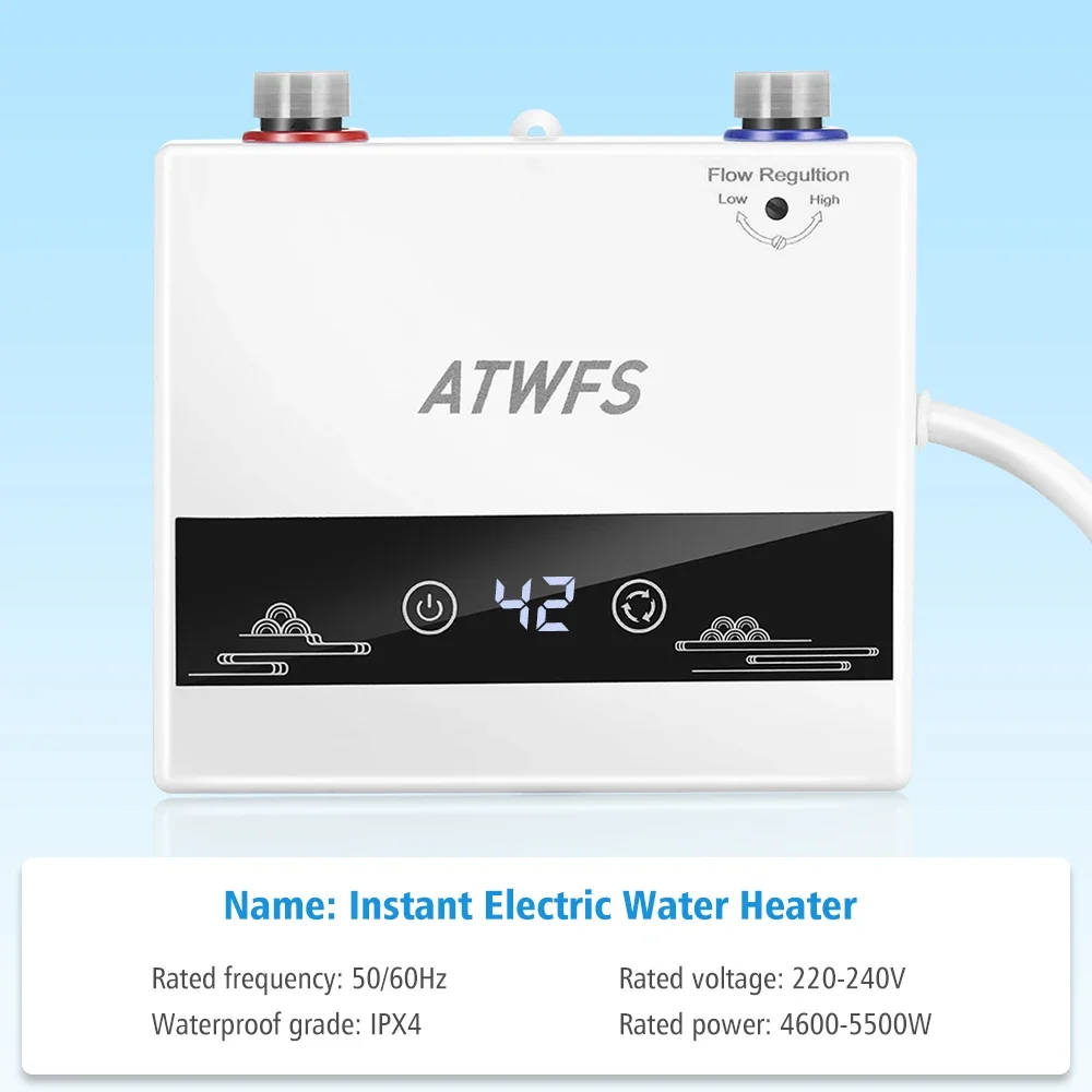 4600W 220V Tankless Boiler Warm Water Badkamer Thermomati Instant Douche Verwarming Keuken Kraan