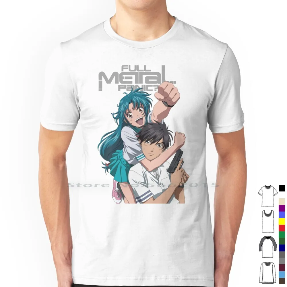 Sousuke Sagara And Kaname Chidori T Shirt 100% Cotton Sousuke Sagara Kaname Chidori Full Metal Panic Anime Manga Comic Cartoon