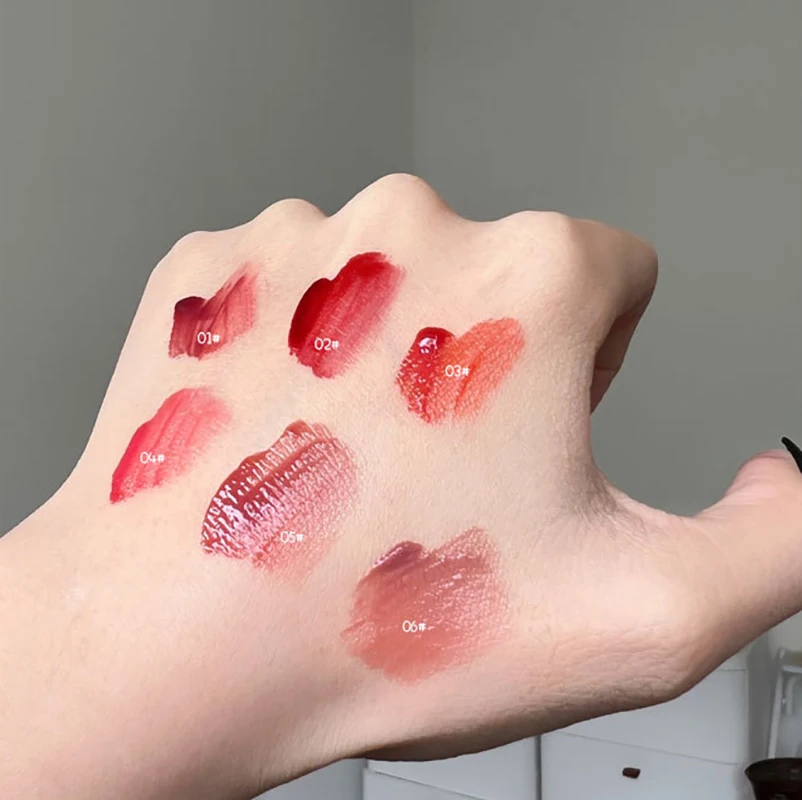 ドリームパープルガラスミラーリップグロスチェリーピンクリッププランパーグロスクリスタルゼリーオイルリップティント長期的な防水口紅