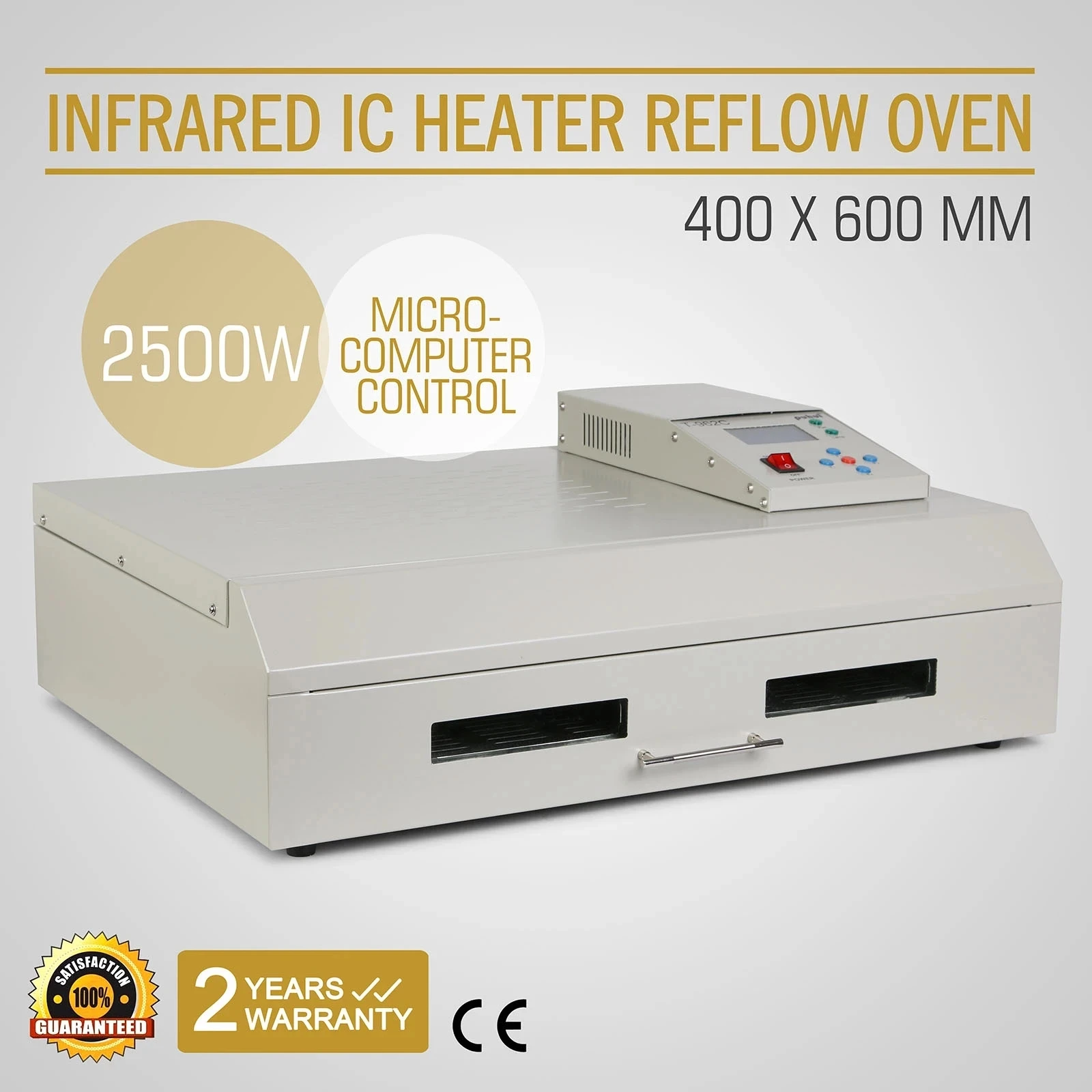 Puhui T962C Reflow Oven 2500W High-Quality Infrared Heater SMT BGA IC Rework Station White Color for AC110V-AC220V