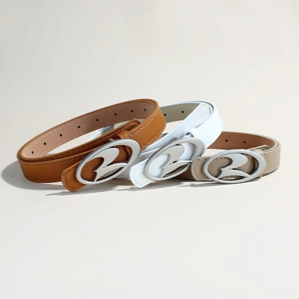 

Fashion Punk Belt PU Leather Adjustable Waistband Casual with Oval Alloy Buckle Waist Strap Decor Accessories