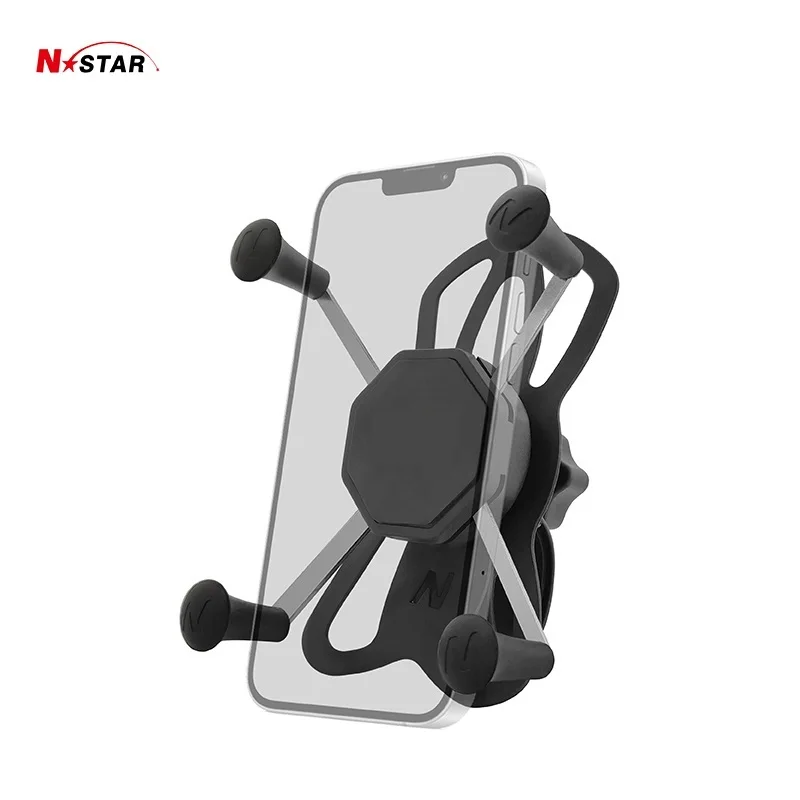 N-Star X-Grip Phone Mount Bike Mobile Stand Motorcycle Handlebar Mount Rail Mount with Tough-Strap Handlebar Base for Ram Mount