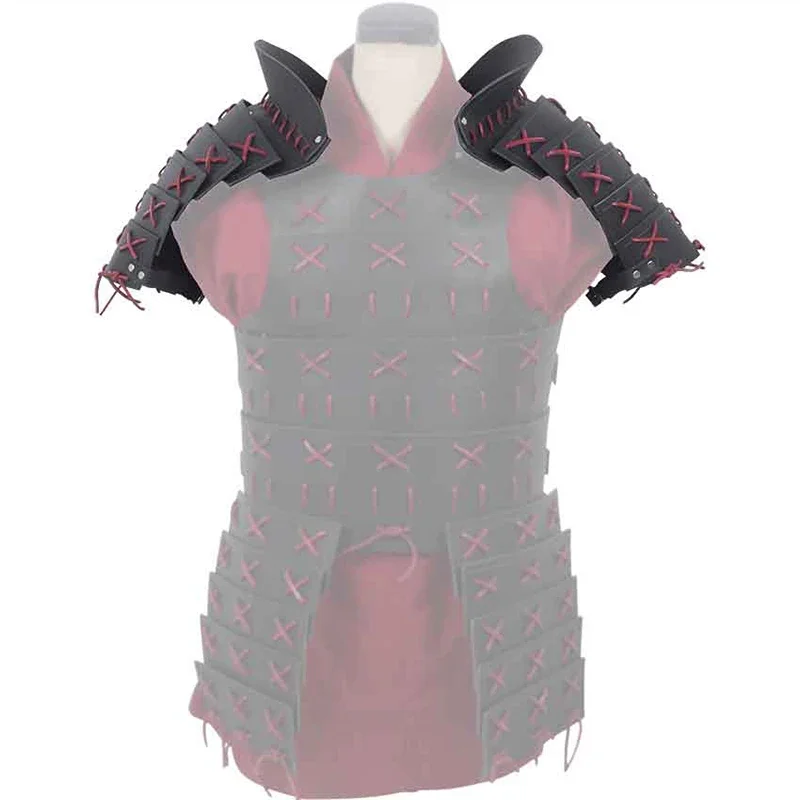 Medieval Ninja Samurai Shoulder Guard Armor Pads Viking Knight Cosplay Costume Steampunk PU Pauldrons Cover Cape Party Accessory