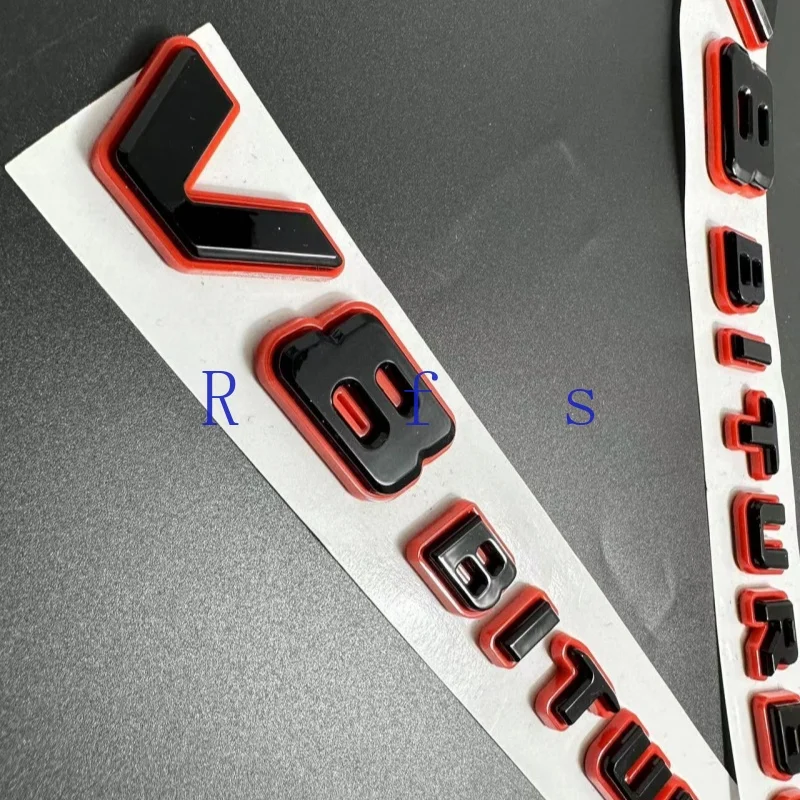 2x 3d ABS Red Black Logo V8 BITURBO Emblem Car Badge For C63 G63 E63 S63 W222 W223 W213 W212 W205 W204 Accessories
