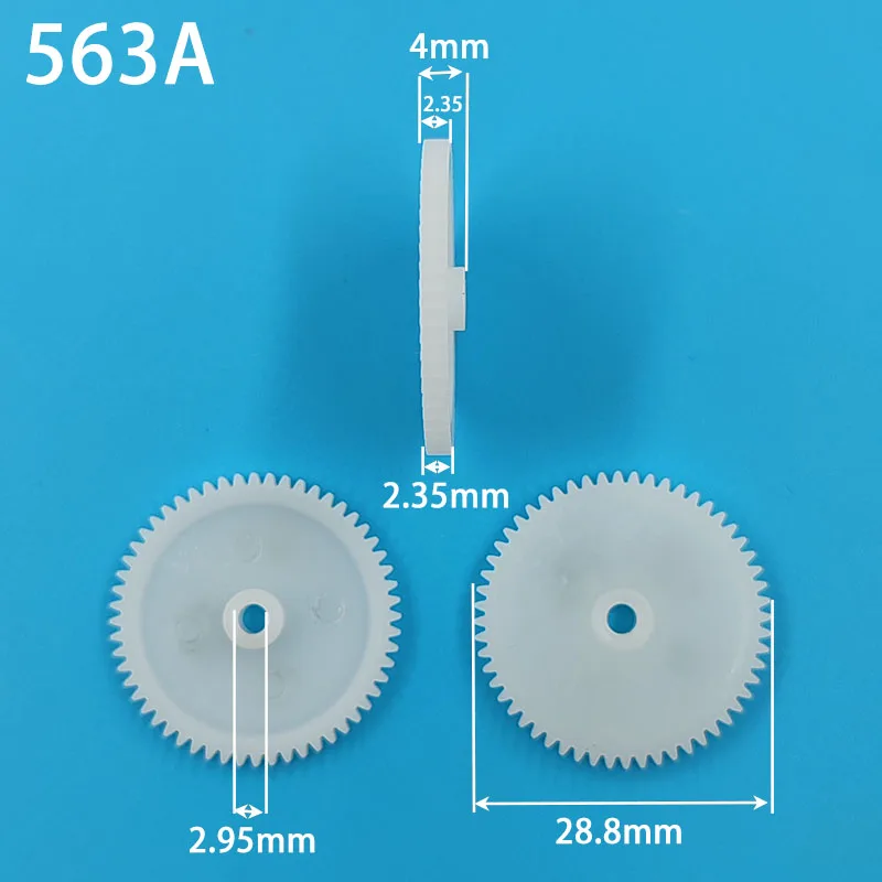 563A 0.5 M 29 MM GEAR Modulaire 0.5 56 Tanden 3mm Gat Plastic Gear Wiel Speelgoed Accessoires 10 stks/partij