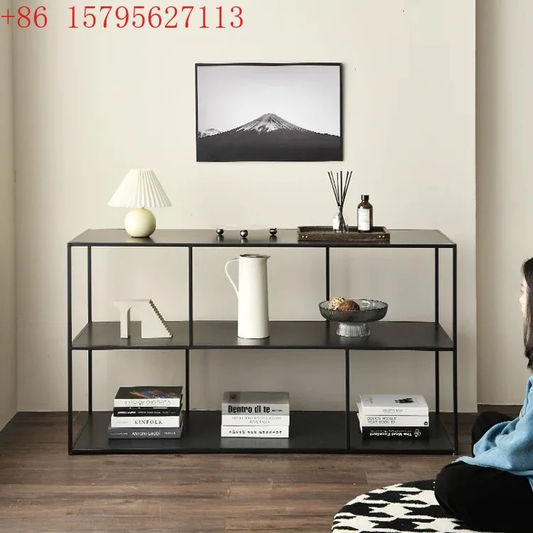 

Nordic wrought iron shelf floor-to-ceiling multi-layer low bookshelf living room home wall simple storage rack