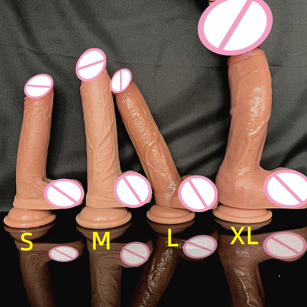 Skin Feeling Realistic Penis Soft Sexy Huge Dildo Female Masturbator Double-layer Silicone Suction Cup Dildos for Women Big Dick