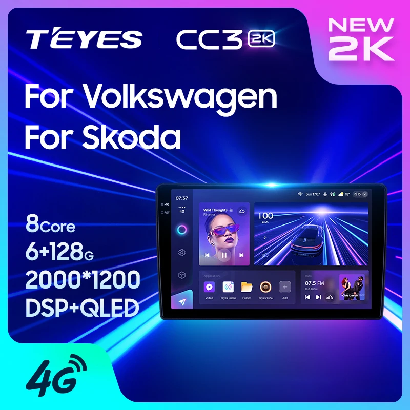 TEYES CC3 2K For Volkswagen Bora Golf 6 Passat Scirocco Sharan Touran Amarok For Skoda Octavia Fabia 2 Car Radio Multimedia Video Player Navigation stereo GPS Android 10 No 2din 2 din dvd