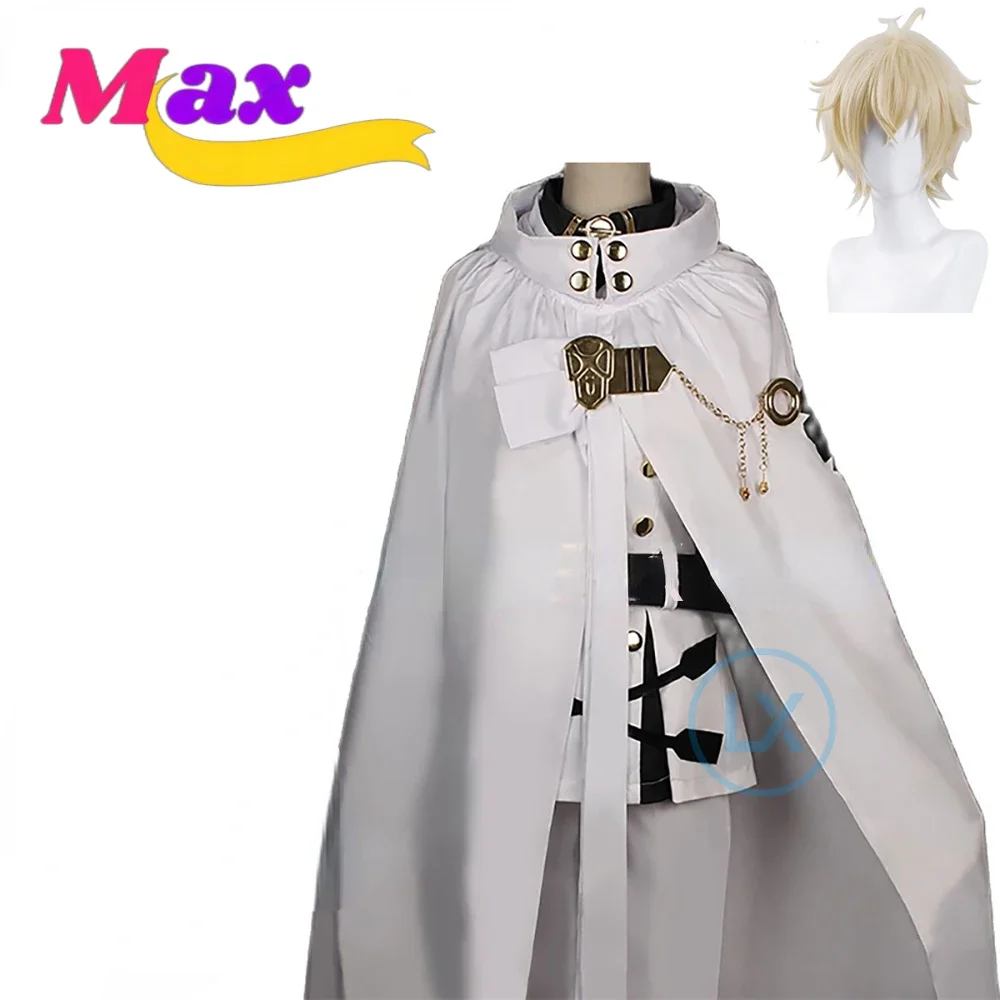 Max Cos Cosplay Anime japonés Owari no Seraph Mikaela Hyakuya disfraz Cosplay con peluca conjunto completo ropa de Anime