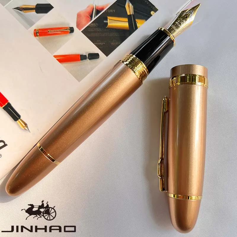 1 STKS JINHAO 159 Klassiek ontwerp zilveren rand kalligrafie Iridium zakelijke pen met converter
