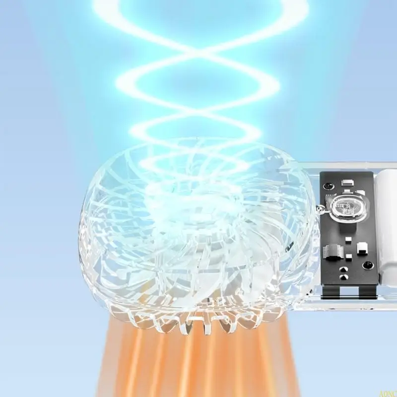 A0NC Легкий прозрачный портативный вентилятор 3 скорость 1200 мАч аккумулятор USB перезаряжается