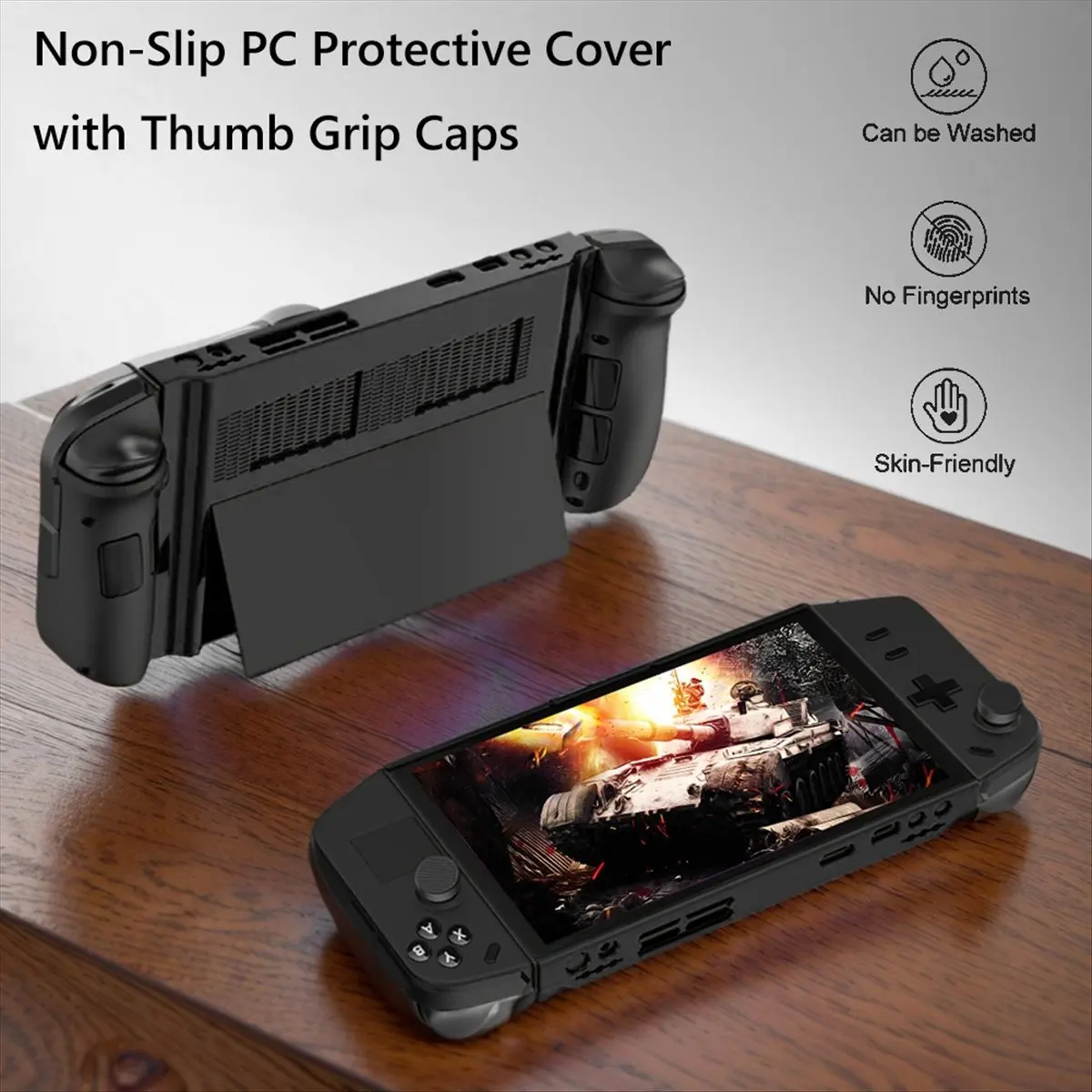 A003 Protective Case PC Anti-Scratch Monitor Protector Case Non-Slip with 4 Thumb Grip Caps for Legion Go Accessories