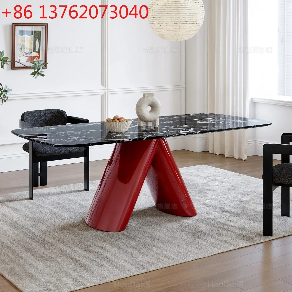 

Marble Bulgari stainless steel rectangular dining table light luxury minimalist eating table