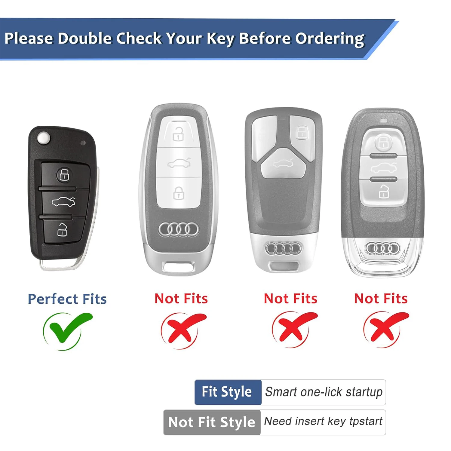 Carbon Fiber Key Fob Cover Case Protector Shell for Audi A1 A3 A4 A6 A8 Quattro Q2 Q3 Q7 R8 RS3 RS6 S3 S6 TT TTS Keyless Smart