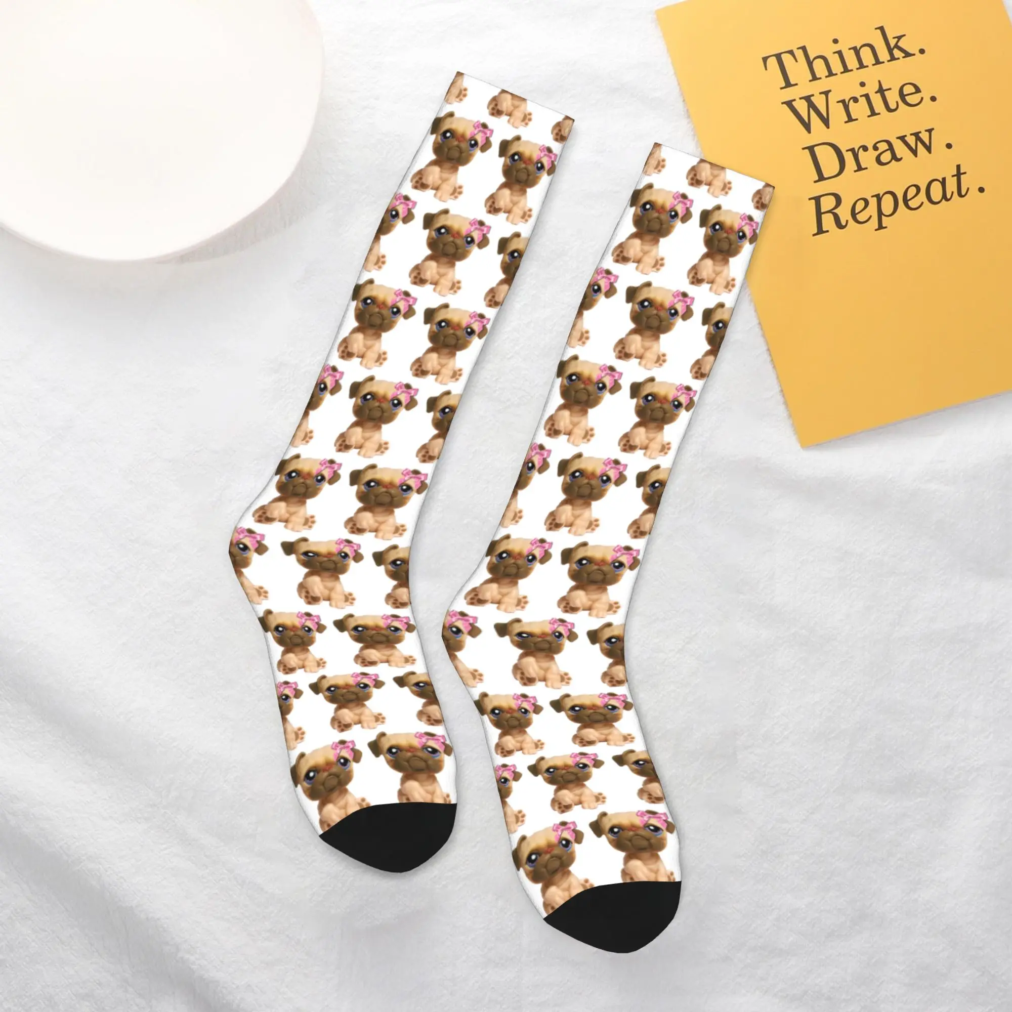 

Crew Stockings Coquette Littlest Pet Shop LPS Bulldog Socks Harajuku Fashion Hip Hop Long Socks Accessories for Men Women